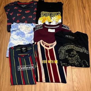 tons of medium graphic tees some long sleeves